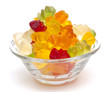Photo: gummy bear candies in a glass bowl gummy bear candies in a glass bowl