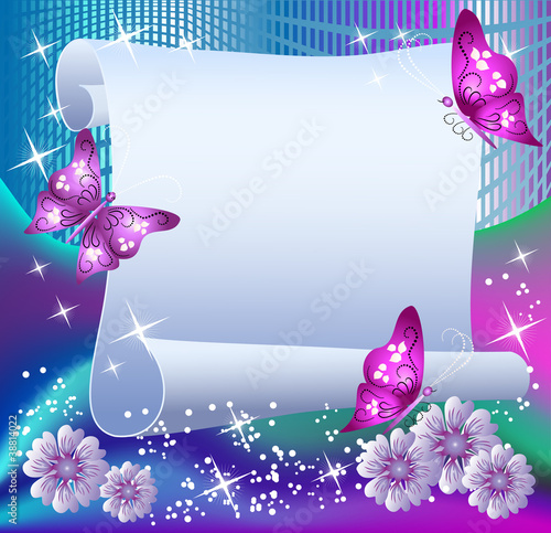 Vector: Magic background with paper Magic background with paper