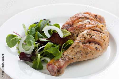 Photo: Roast chicken with salad Roast chicken with salad