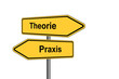 Umleitungsschilder Theorie Praxis freigestellt