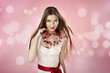 Foto: valentine's day portrait of an attractive young brunette girl valentine's day portrait of an attractive young brunette girl