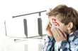 Boy hurt after falling off step
