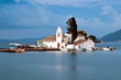 Vlacherna monastery at sunrise, Corfu, Greece