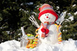 Photo: Schneemann mit Sektkübel und Papierschlange Schneemann mit Sektkübel und Papierschlange