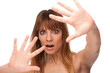 Frightened young girl - girl gesturing fear