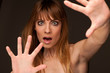 woman having fear