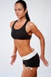 Beautiful athlete woman doing fitness exercise.
