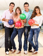 Friends bowling