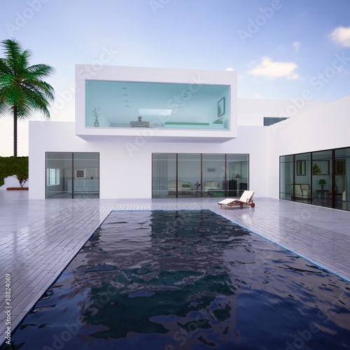 Illustration: Villa and Pool Villa and Pool