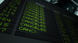 All Flights Canceled, Flight Information Board