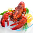 Whole lobster on dish
