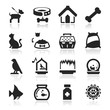 Pets icons set Elegant series