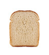 one slice of wheat bread isolated on white