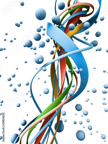 Illustration: floating biological structure. Nanotechnology 3d illustration floating biological structure. Nanotechnology 3d illustration