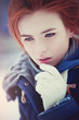 Young woman winter portrait