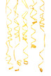 beautiful yellow streamers isolated on white