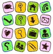 Icons painted on a white background