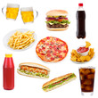 Set with fast food products Set with fast food products