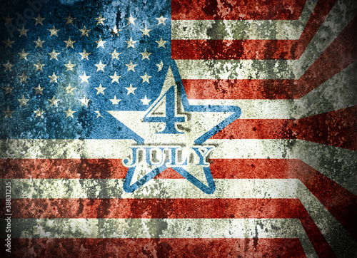 Illustration: American flag in grunge style American flag in grunge style