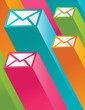 Colorful Illustration with 3d Mail Icons