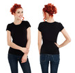 Gorgeous female with blank black shirt Gorgeous female with blank black shirt