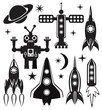 vector stylized space symbols