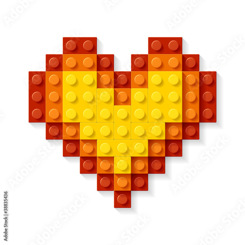 Vector: Heart made from plastic blocks Heart made from plastic blocks