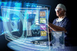 Photo: Doctor with screens Doctor with screens