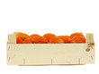 fresh tangerines in a wooden crate box