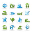 Insurance and risk icons - vector icon set