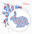 Abstract floral easter rabbit. Vector Abstract floral easter rabbit. Vector
