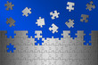 Puzzle Aluminium gebürstet blauer Hintergrund