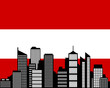 City und Fahne von Österreich City und Fahne von Österreich