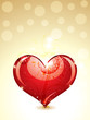 abstract glossy heart with gold background
