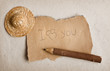 Photo: I love you. The message on fragmentary sheet. I love you. The message on fragmentary sheet.