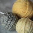 Knitting yarn and needles close-up Knitting yarn and needles close-up