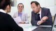 Video: Female client in bank talking with business consultants Female client in bank talking with business consultants