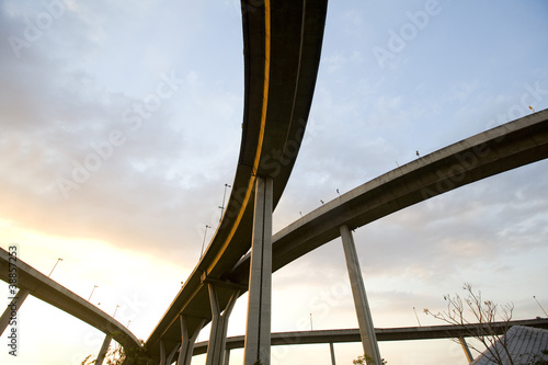 Photo: elevated express way at sunset elevated express way at sunset