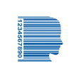Logo head in a bar code # Vector