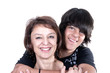 mother and son showing affection
