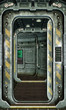 Illustration: spaceship hatch and corridor background spaceship hatch and corridor background