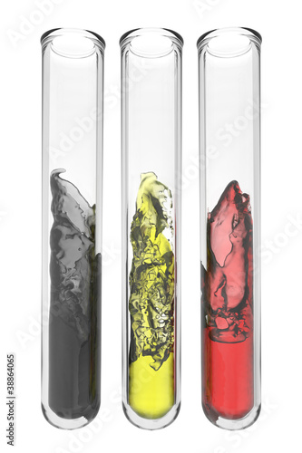 Illustration: testtubes with wavy liquids in german national colors testtubes with wavy liquids in german national colors