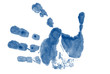 blauer Handabdruck