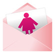 Courrier, email, message, invitation, enveloppe, femme, féminin