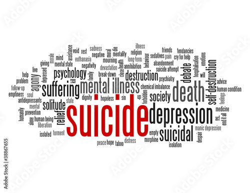 Vector: "SUICIDE" Tag Cloud (depression death despair nervous breakdown) "SUICIDE" Tag Cloud (depression death despair nervous breakdown)