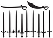 collection of swords and sabers