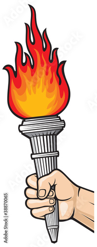 Vector: Hand with flaming torch Hand with flaming torch