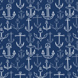 Nautical seamless pattern with doodle anchors