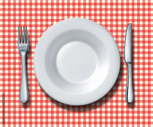 Illustration: Family Restaurant Place Setting Family Restaurant Place Setting