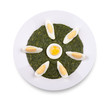 Spinach with boiled egg